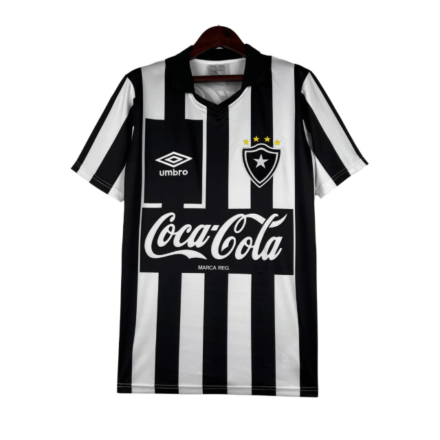 Retrô  - Camisa Botafogo I 1992 Torcedor Umbro Masculina - Preta e Branco