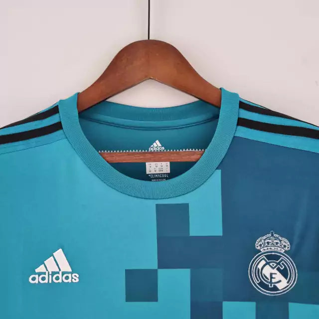 Retrô  - Camisa Manga Longa - Real Madrid 17/18 Torcedor Adidas Masculina - Azul