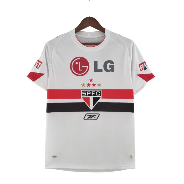 Retrô - Camisa São Paulo I 2006 Torcedor Reebok Masculina - Branco e Vermelho
