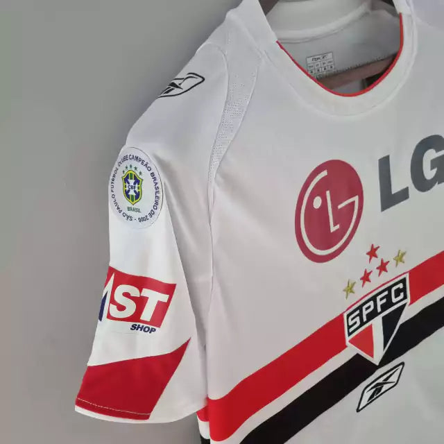 Retrô - Camisa São Paulo I 2006 Torcedor Reebok Masculina - Branco e Vermelho