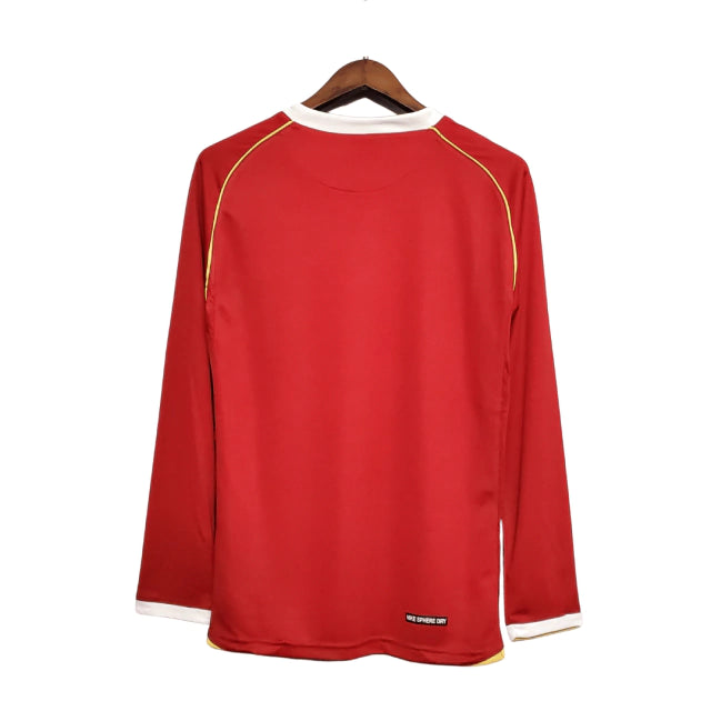 Retrô - Camisa Manga Longa Manchester United I 06/07 Torcedor Nike Masculina - Vermelha