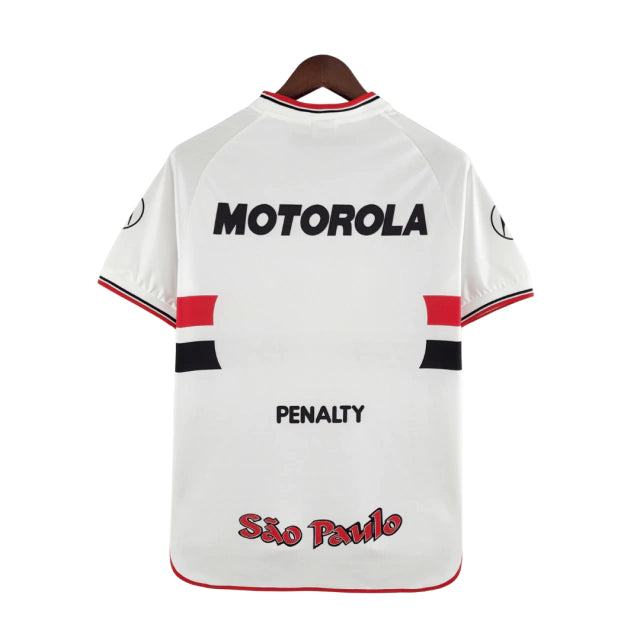 Retrô - Camisa  São Paulo I 2000 Torcedor Penalty Masculina - Branco e Vermelho