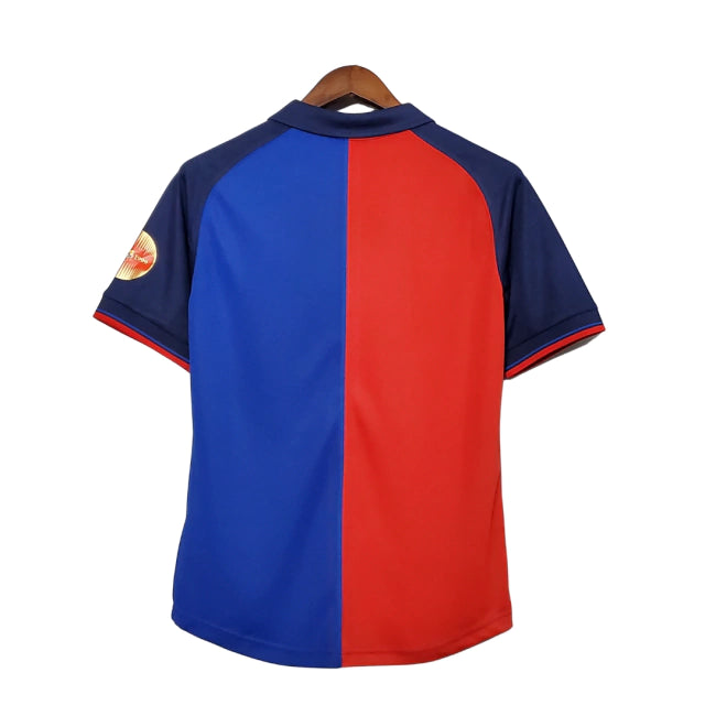 Retrô - Camisa Barcelona Comemoração Aniversário 100 Anos I Torcedor Nike Masculina - Vermelha e Azul