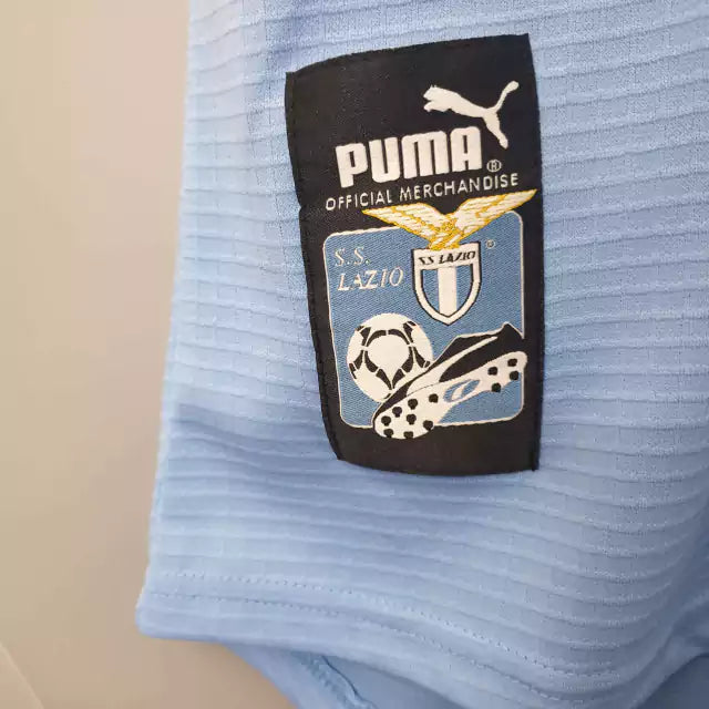 Retrô - Camisa Lazio I 99/00 Torcedor Puma Masculina - Azul