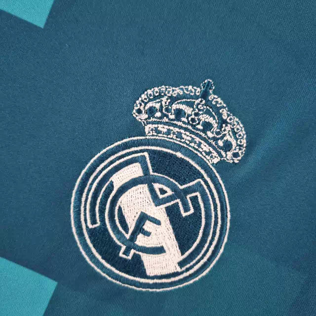 Retrô  - Camisa Manga Longa - Real Madrid 17/18 Torcedor Adidas Masculina - Azul