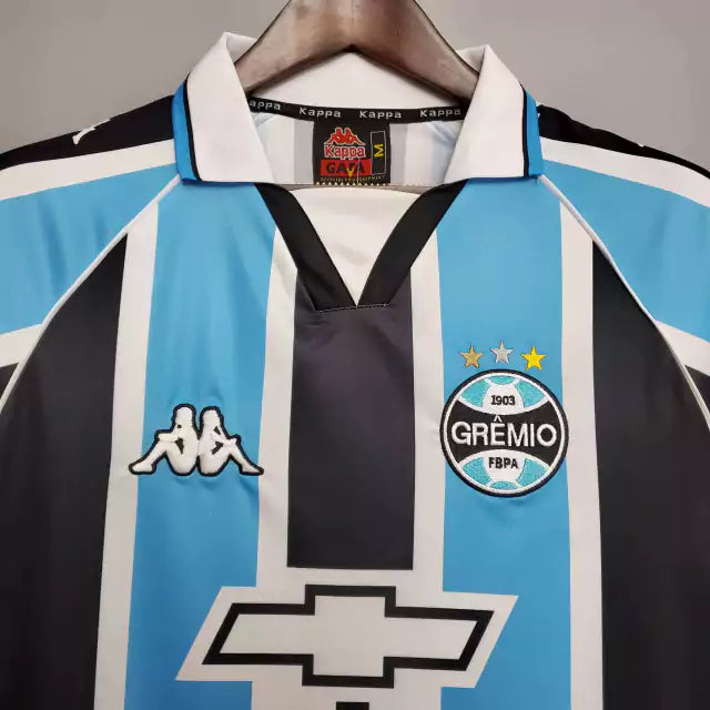 Retrô  - Camisa Grêmio I 2000 Torcedor Kappa Masculina - Azul