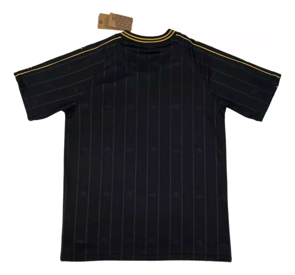 Camisa Santos Charlie Brown Jr Preta Com Dourado