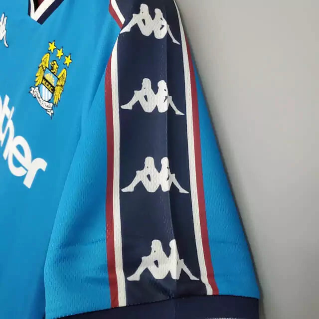 Retrô - Camisa Manchester City I Retrô 97/99 Torcedor Masculina - Azul