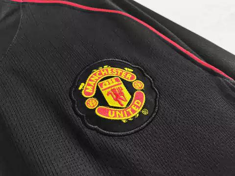 Retrô  - Camisa Manga Longa Manchester United Reserva 07/08 Torcedor Masculina - Preto