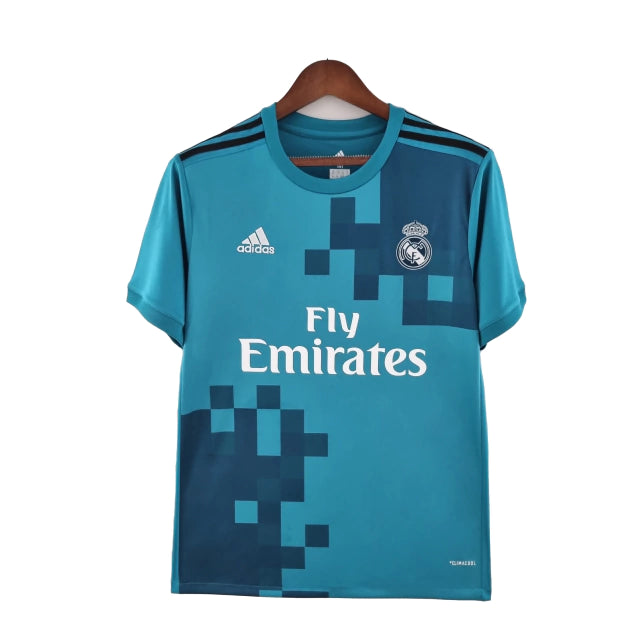 Retrô  - Camisa Real Madrid 17/18 Torcedor Adidas Masculina - Azul