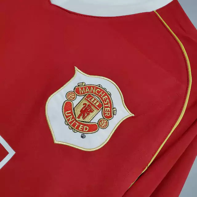 Retrô - Camisa Manga Longa Manchester United I 06/07 Torcedor Nike Masculina - Vermelha
